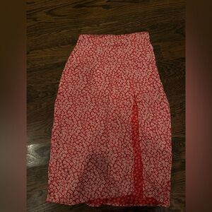 Abercrombie & Fitch Red Floral Pencil Skirt